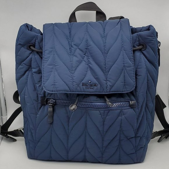 Kate Spade Large Ellie Flap Backpack Nightcap Blue